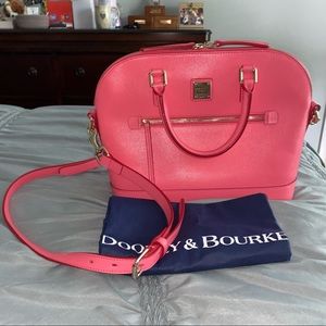 Dooney and Bourke Saffiano Satchel in Bubble Gum💕